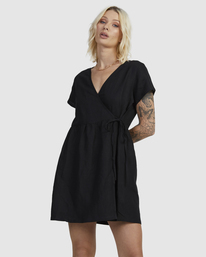 0 WRAPPED MINI DRESS Black UVJWD00165 RVCA