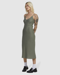 4 EVERYDAY BIAS MIDI DRESS Green UVJWD00168 RVCA
