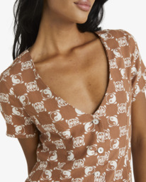 4 RVCA Healing Understated Dress Brown UVJWD00194 RVCA