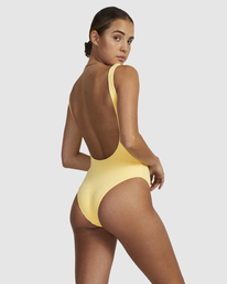 3 Tezzy Rib Scooped One Piece Yellow UVJX100140 RVCA