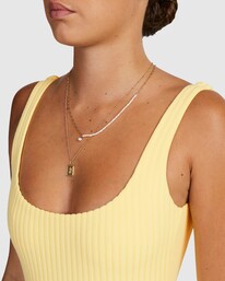 4 Tezzy Rib Scooped One Piece Yellow UVJX100140 RVCA