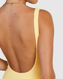 5 Tezzy Rib Scooped One Piece Yellow UVJX100140 RVCA