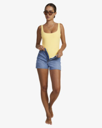 6 Tezzy Rib Scooped One Piece Yellow UVJX100140 RVCA