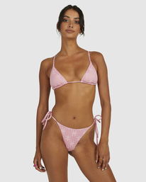 1 Daisy Slide Triangle Bikini Top Pink UVJX300105 RVCA