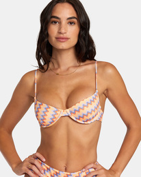 2 Retro Waves Underwire Bikini Top Orange UVJX300116 RVCA
