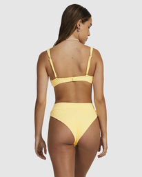 3 Tezzy Rib Scooped Bralette Bikini Top Yellow UVJX300128 RVCA