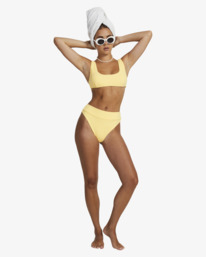 5 Tezzy Rib Scooped Bralette Bikini Top Yellow UVJX300128 RVCA
