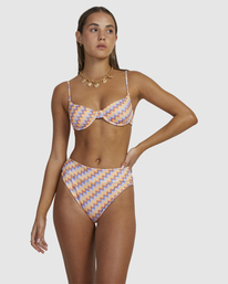 2 Retro Waves High Rise Bikini Bottom Orange UVJX400123 RVCA