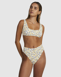 1 Ground Cover High Rise Cheeky Bikini Bottom Orange UVJX400127 RVCA