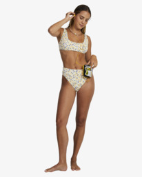 4 Ground Cover High Rise Cheeky Bikini Bottom Orange UVJX400127 RVCA