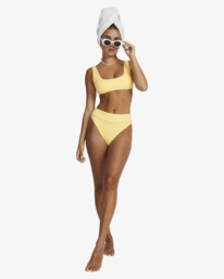 5 Tezzy Rib High Rise Bikini Bottom Yellow UVJX400132 RVCA