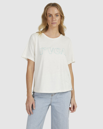 rvca, RVCA Curl Keyline Graphic Tee, CLOUD/BLUE (wza0) RVCA CURL KEYLINE TEE UVJZT00110