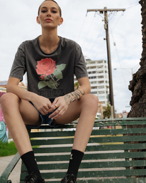 rvca, ROSES HALF RUMMAGE, ANTIQUE BLACK (aqk) ROSES HALF RUMMAGE UVJZT00156