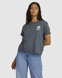RVCA PALMS CUFFED EASY TEE  UVJZT00194