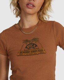 3 RVCA Radio Baby Tee Brown UVJZT00215 RVCA