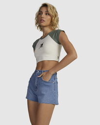 1 Yang Raglan Half Baby Tee Green UVJZT00216 RVCA