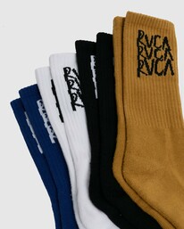 3 RVCA Seasonal - Pack de 4 chaussettes pour Homme Gris UVYAA00146 RVCA
