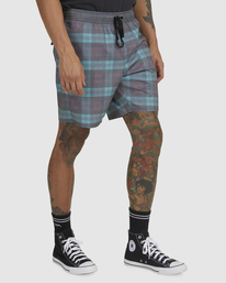 4 Opposites Print Elastic Waist Boardshorts Green UVYBS00111 RVCA