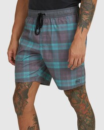 5 Opposites Print Elastic Waist Boardshorts Green UVYBS00111 RVCA