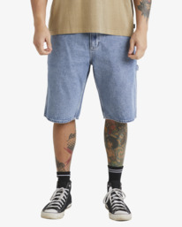 1 Americana Denim Shorts Blue UVYDS03001 RVCA