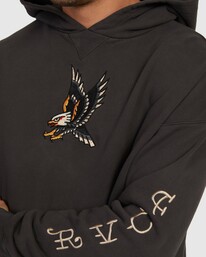 2 Eagle - Felpa con cappuccio da Uomo Black UVYFT00220 RVCA