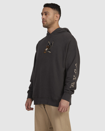 3 Eagle - Felpa con cappuccio da Uomo Black UVYFT00220 RVCA