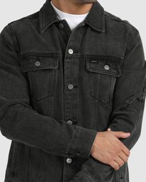 2 RVCA DISTRESSED DENIM JACKET Black UVYJK00103 RVCA