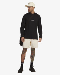 4 RVCA CIRCA WAFFLE LS T-Shirt Black UVYKT00204 RVCA