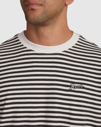 3 Alley Stripe T-Shirt Black UVYKT00206 RVCA