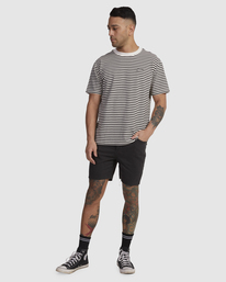 4 Alley Stripe T-Shirt Black UVYKT00206 RVCA