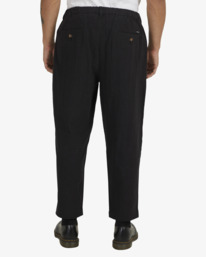 3 BEAT LINEN PANT Black UVYNP00100 RVCA