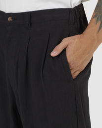 4 BEAT LINEN PANT Black UVYNP00100 RVCA