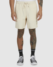 0 Escape Cord Elasticized Shorts White UVYWS00114 RVCA