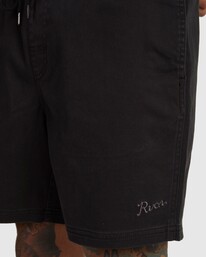 3 Escape Elastic Script Shorts Black UVYWS00130 RVCA