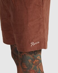 3 Escape Cord Elastic Script Shorts Brown UVYWS00131 RVCA