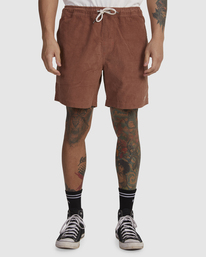 1 Escape Cord Elastic Script Shorts Brown UVYWS00131 RVCA