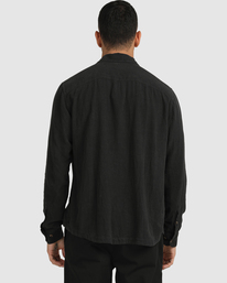 1 Beat Long Sleeve Button-Down Shirt Black UVYWT00106 RVCA