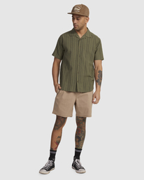 4 Beat Stripe Shirt Green UVYWT00129 RVCA