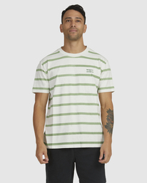 0 Del Ray Stripe Tee White UVYZT00357 RVCA