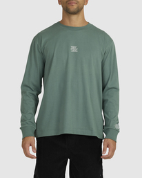 1 RVCA STREETS LONG SLEEVE T-SHIRT Green UVYZT00409 RVCA