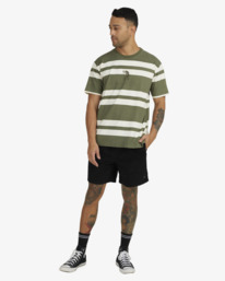 6 Lost Paradise Stripe - Maglietta da Uomo Green UVYZT00419 RVCA