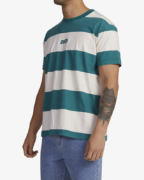 1 Zerox Stripe T-Shirt Blue UVYZT00606 RVCA