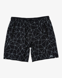 rvca, VA Sport Yogger Stretch 17" - Short performance pour Homme, BLACK GRID (wbbe) VA Sport Yogger Stretch 17" - Performance Shorts for Men V201TRYS