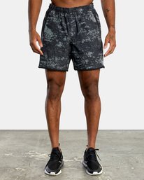 2 Yogger Stretch Elastic Waist Shorts 17" Blue V201TRYS RVCA