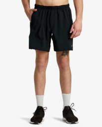 2 YOGGER STRETCH ATHLETIC SHORTS 17" Black V201TRYS RVCA