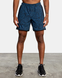 2 Yogger Stretch Elastic Waist Shorts 17" Blue V201TRYS RVCA