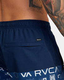 8 Yogger Stretch Elastic Waist Shorts 17" Blue V201TRYS RVCA
