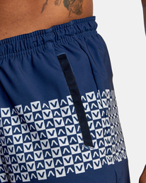 8 Yogger Stretch Elastic Waist Shorts 17" Blue V201TRYS RVCA