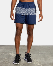 1 Yogger Stretch Elastic Waist Shorts 17" Blue V201TRYS RVCA
