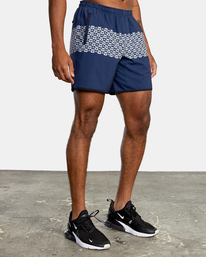 6 Yogger Stretch Elastic Waist Shorts 17" Blue V201TRYS RVCA